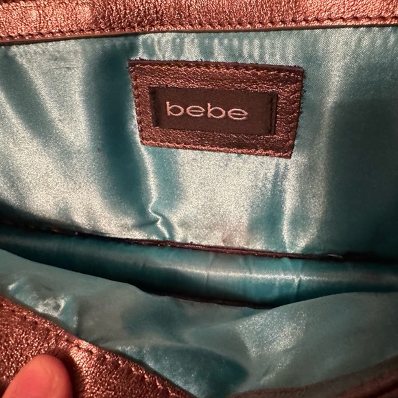 BEBE snake copper metallic brown clutch handbag purse - Picture 8 of 8